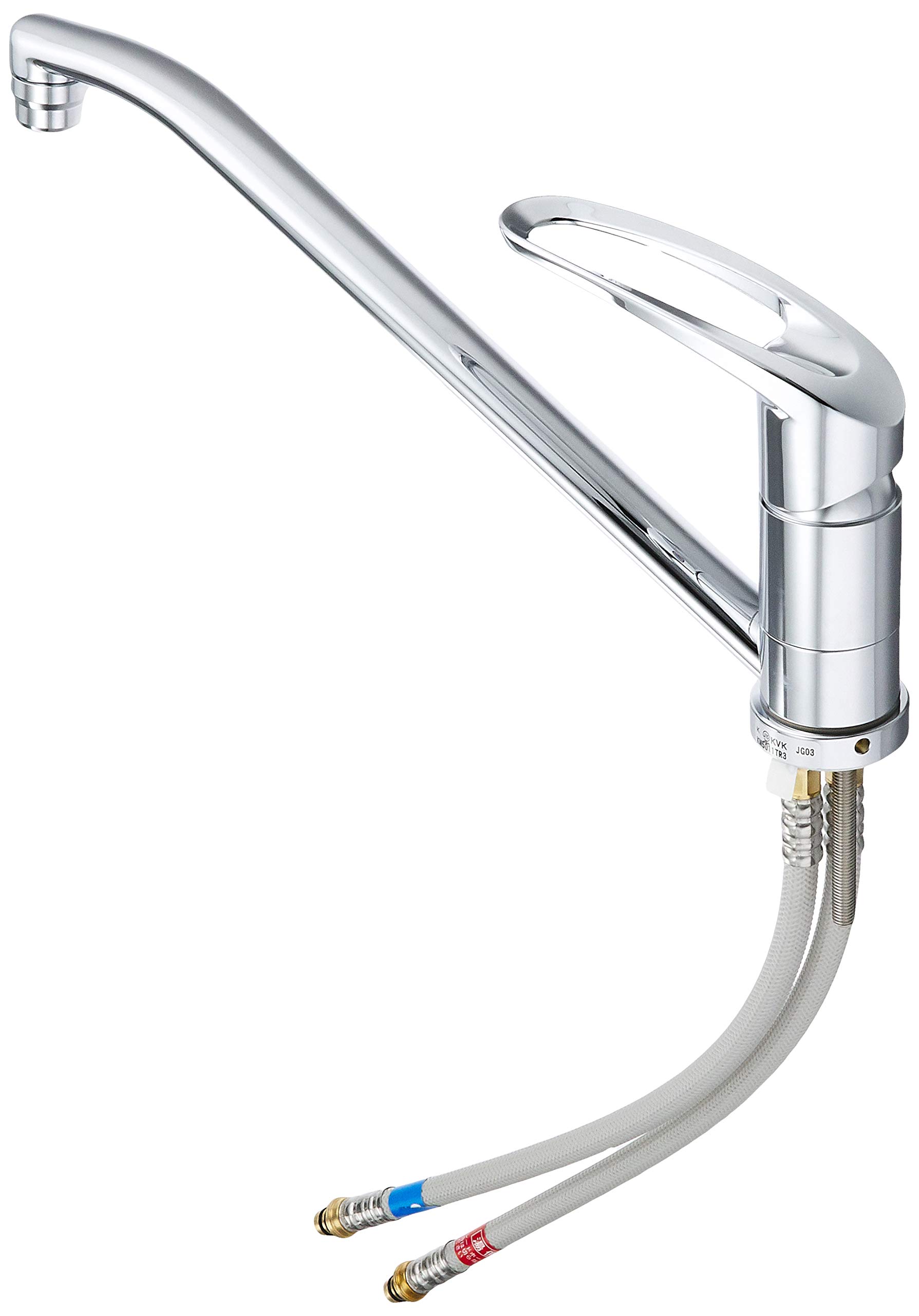 Amazon | KVK キッチン用シングルレバー式混合栓 吐水口長さ300mm